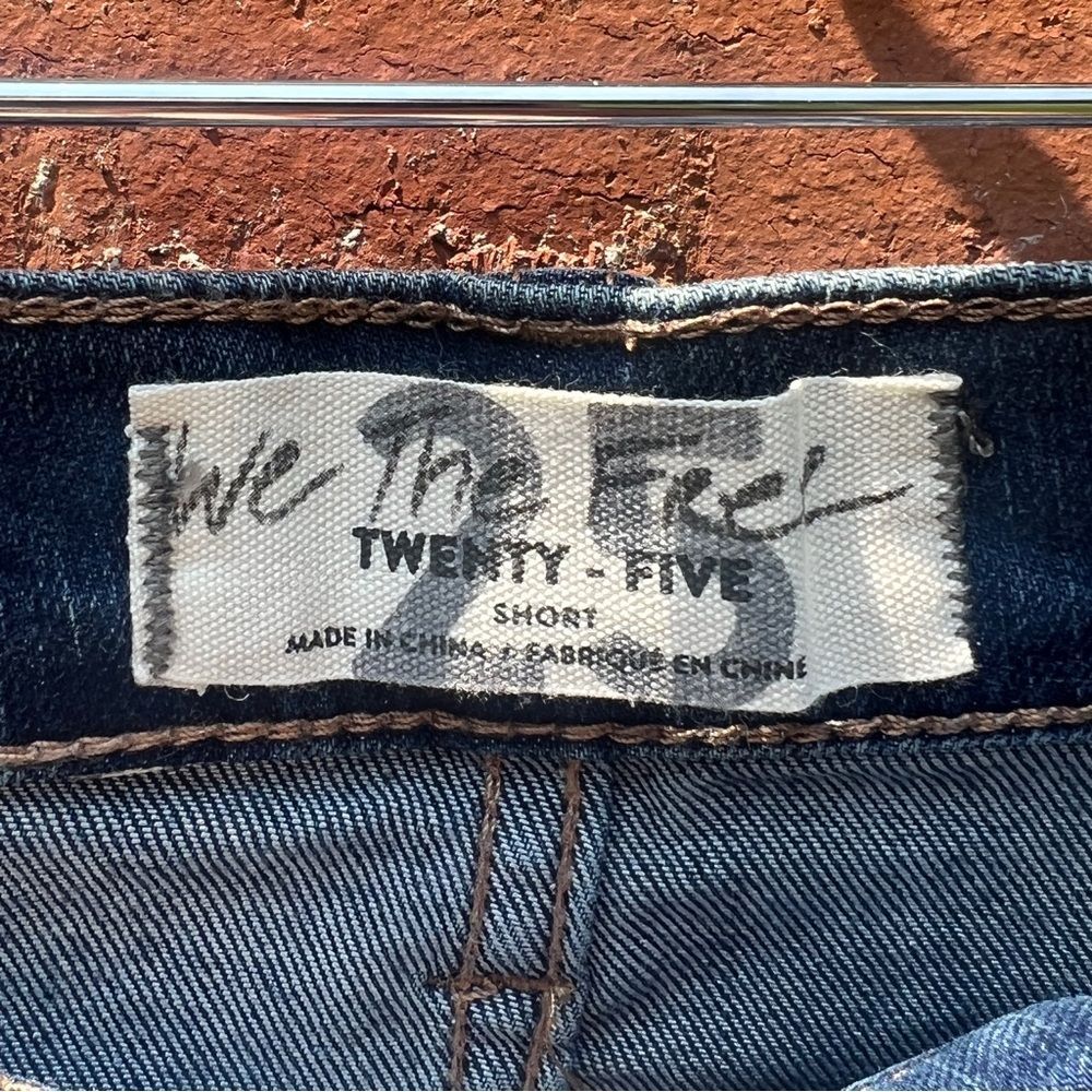 Hand-Painted Free People Denim Mini Skirt with French Bulldog design Size 25 - Picture 3 of 5
